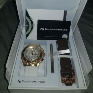 Technomarine Unisex watch w/ White & Brown band